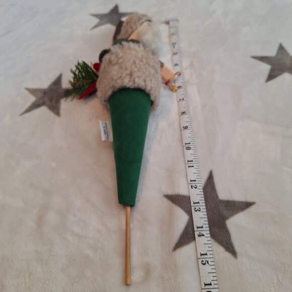 Fire Robin Christmas Cone Puppet Elf Santa Green Velvet Lobster 16" Vermont Made - Picture 12 of 12